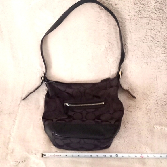 Coach Signature Legacy Leather and Canvas 21149 Classic Preppy  Black Brown Bag - Picture 3 of 11